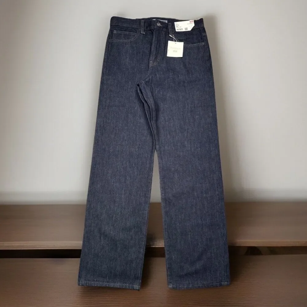 JW Anderson x Uniqlo Straight Jeans Women 26x31 (29x30.75) Blue Denim Collab JWA - Picture 1 of 12